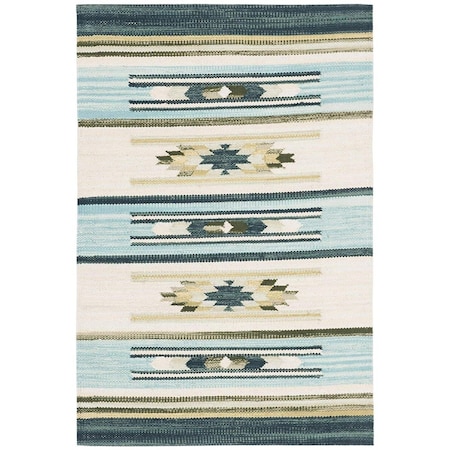 Safavieh 4 x 6 ft. Kilim Cotton Rectangle Flat Weave Rug Aqua & Ivory KLC301J-4